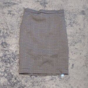 Ann Taylor | Black and White Pencil Skirt Knee-Length